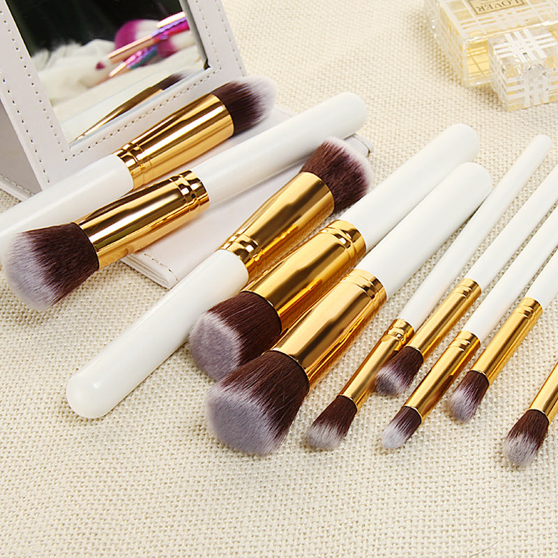 Set of 10 Soft Makeup Brushes