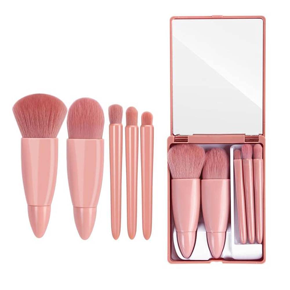 5 Pcs Makeup Brush Set with Mirror