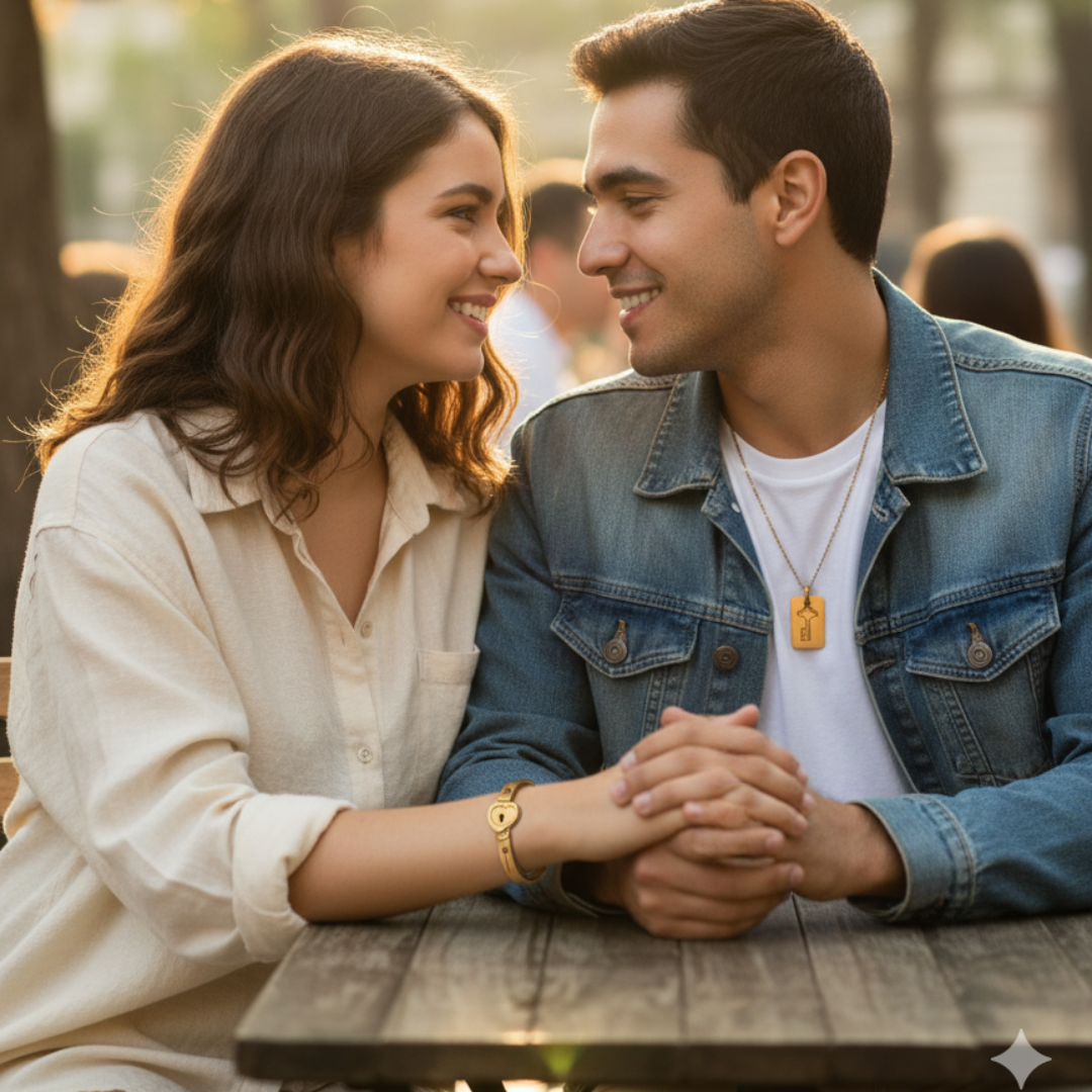 His Key, Her Lock: Stainless Steel Promise Set