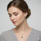 Sunburst Pendant Necklace with Stud Earrings