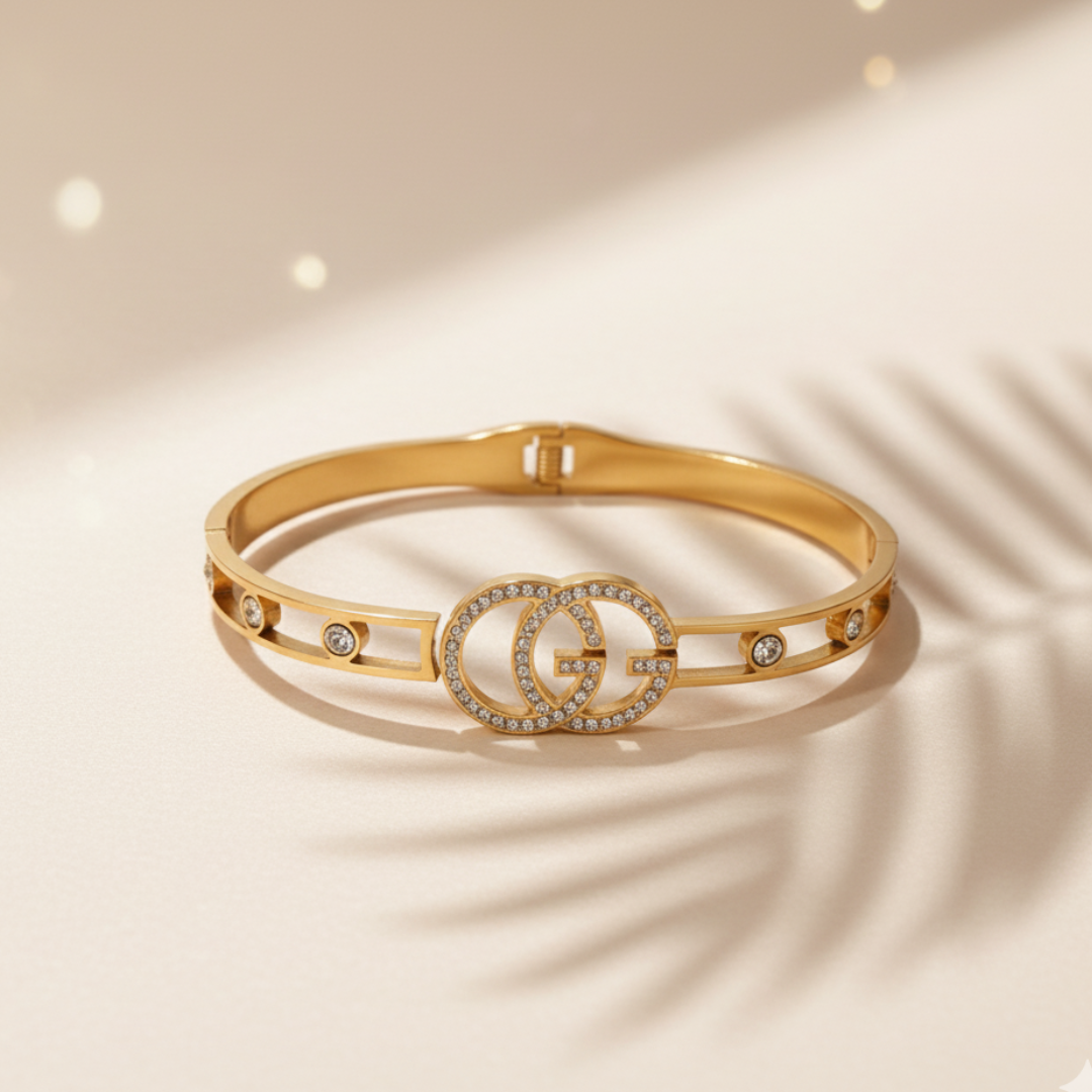 Stainless Steel GG Design Bangle