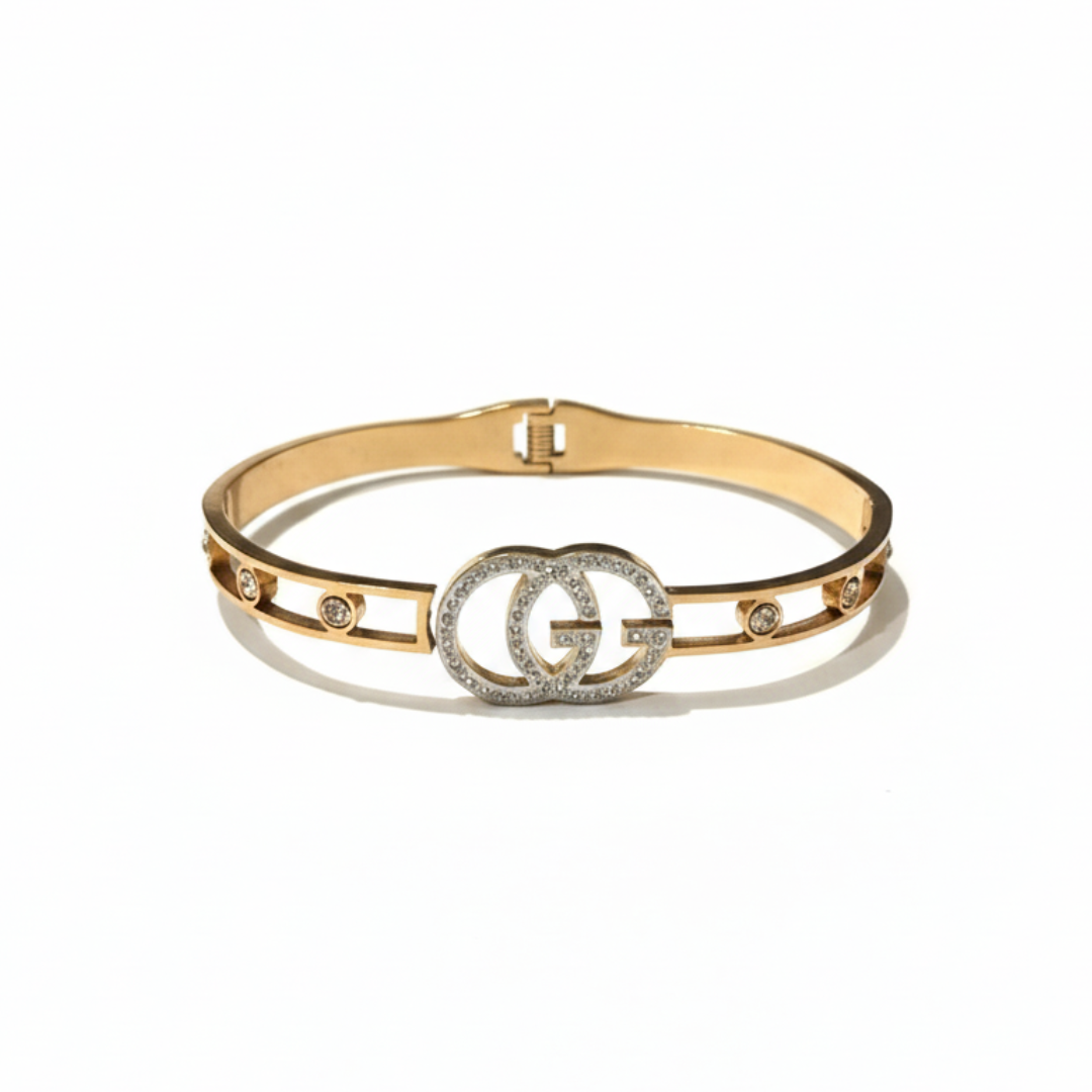 Stainless Steel GG Design Bangle