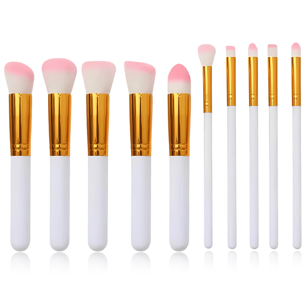 Set of 10 Soft Makeup Brushes